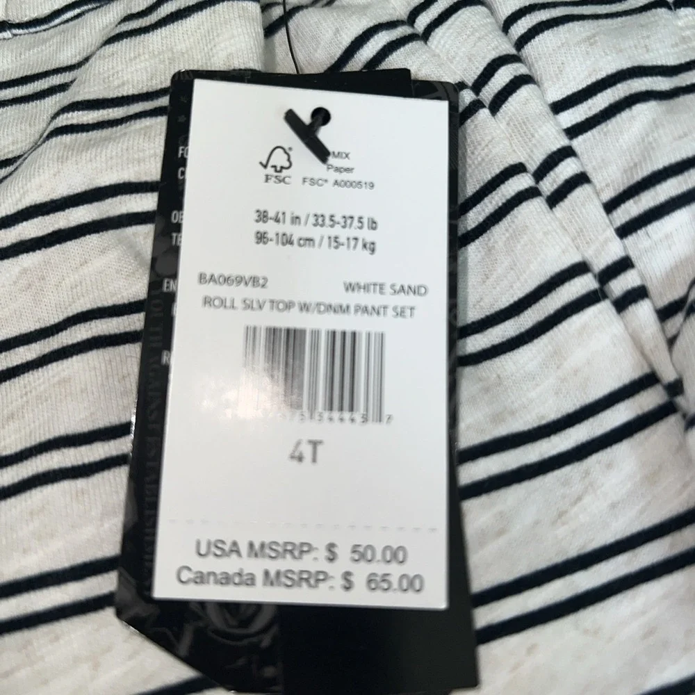 Volcom Roll Sleeve Shirt | Boys Size 4T |White Sand| NEW w/tags |MSRP $50.00